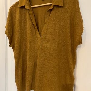 Banana Republic Gold V-Neck Polo Sweater